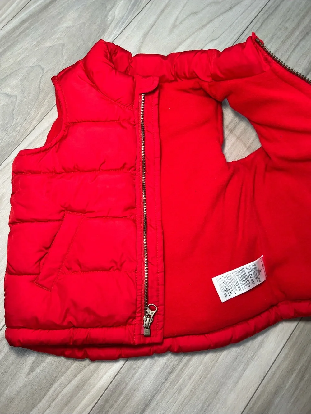 Kids Cherry Red Puffer Vest Sleeveless Jacket